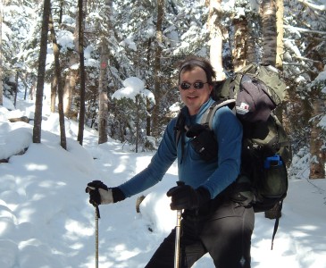 David White hiking on Cascade Mtn.